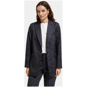 Scotch Soda Sale Women's Single|breasted jacquard blazer XS Polyester, Cotton Blazers Afterpay Available