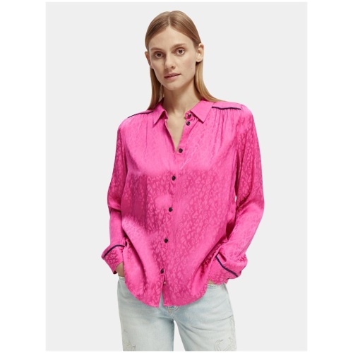 Scotch Soda Sale | Women's Slim|fit piped shirt | 34 | Viscose Shirts | Afterpay Available