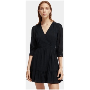 Scotch Soda Sale Women's V|neck mini wrap dress 36 Elastane Mini Dresses Afterpay Available