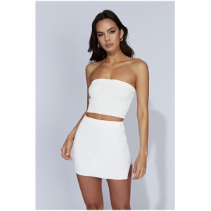 Shiloh Low Rise Knit Mini Skirt - Off White