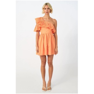 Sovere Studio Sale Women's BLISS MINI DRESS SOFT ORANGE AU/UK 12 Polyester, Cotton Designer Midi Dresses Afterpay Available