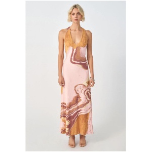 Sovere Studio Sale Women's MOLTEN MAXI DRESS PINK Multi / AU/UK 6 Elastane Designer Maxi Dresses Afterpay Available