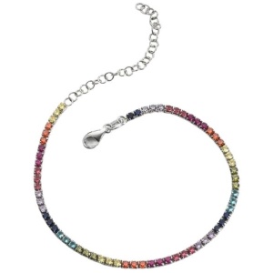 Spero London Sale | Women's Rainbow Colourful Sterling Silver Tennis Bracelet | Multi / One Size | Fashion Bracelets & Cuffs | Afterpay Available