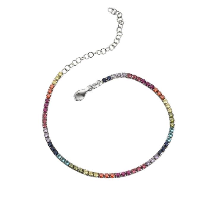 Spero London Sale | Women's Rainbow Colourful Sterling Silver Tennis Bracelet | Multi / One Size | Fashion Bracelets & Cuffs | Afterpay Available