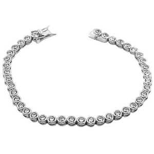 Spero London Sale | Women's Sterling Silver Circle Tennis Bracelet | 2mm | Fashion Bracelets & Cuffs | Afterpay Available