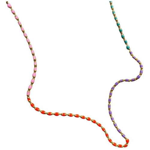 Spero London Sale | Women's Sterling Silver Enamel Mine Beaded Colourful Rainbow Necklace | Multi / One Size | Fashion Necklaces | Afterpay Available