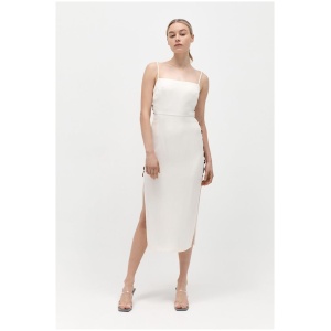 St Agni Sale Women's Link Detail Dress Cool White M Viscose Designer Midi Dresses Afterpay Available