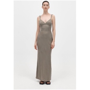 St Agni Sale Women's Peignoir Slip Dress Castor Grey XS Viscose Designer Maxi Dresses Afterpay Available