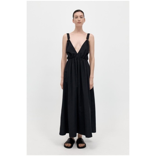 St Agni Sale Women's Plunge Sun Dress Black M Nylon Designer Maxi Dresses Afterpay Available