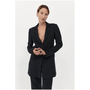 St Agni Sale Women's Raw Edge Blazer Black XS Linen Blazers Afterpay Available