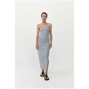 St Agni Sale | Women's Raw Hem Midi Skirt | Grey Heather | XS | Wool Designer Skirts | Afterpay Available