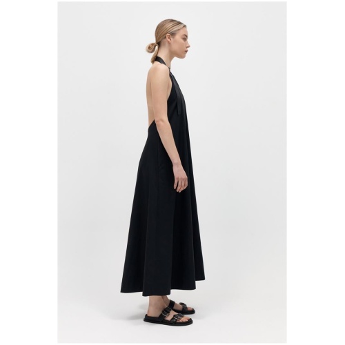 St Agni Sale Women's Ring Detail Halter Dress Black S Cotton Designer Maxi Dresses Afterpay Available