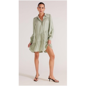 Staple The Label Sale Women's AYA CUPRO MINI DRESS L Linen Mini Dresses Afterpay Available