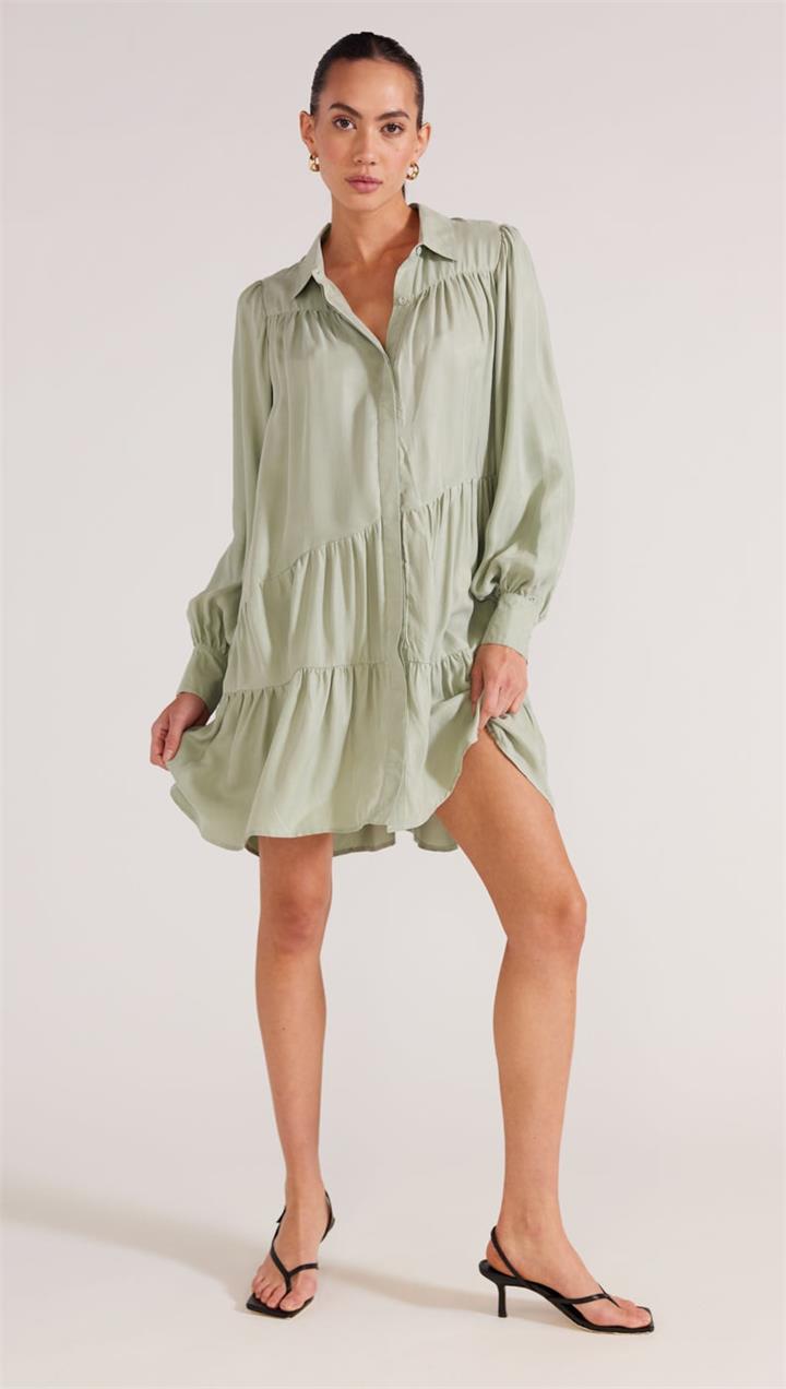 Staple The Label Sale Women's AYA CUPRO MINI DRESS L Linen Mini Dresses Afterpay Available