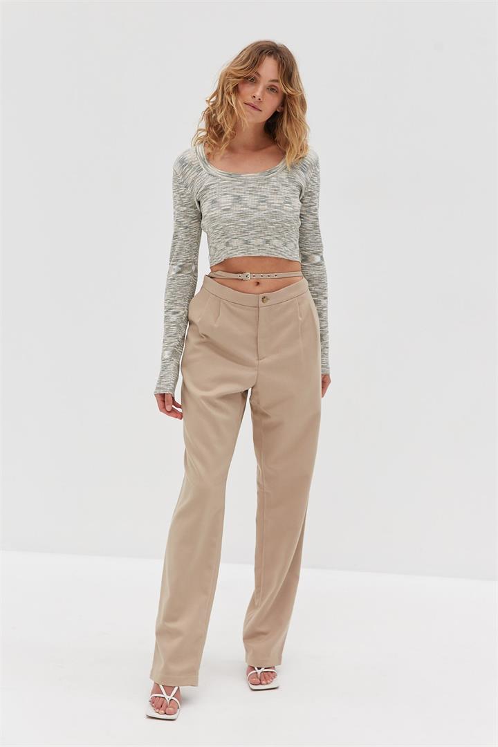 Style Addict Sale | Women's Dion Belted Trousers | Tan | M | Fashion Pants | Afterpay Available