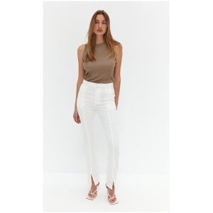 Style Addict Sale | Women's Front Split Trouser Pants | White | S | Fashion Pants | Afterpay Available