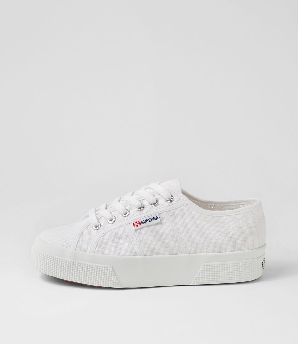 Superga 2740 Platform S9 White Canvas White Sneakers Womens Shoes Casual Casual Sneakers