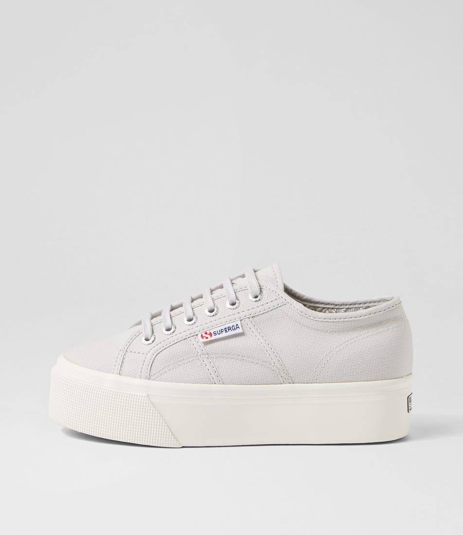 Superga 2790 Platform S9 Grey Silver Canvas Grey Silver Sneakers Womens Shoes Casual Casual Sneakers