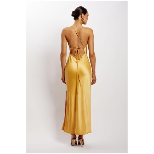 Sydney Straight Neck Slip Maxi Dress - Yellow