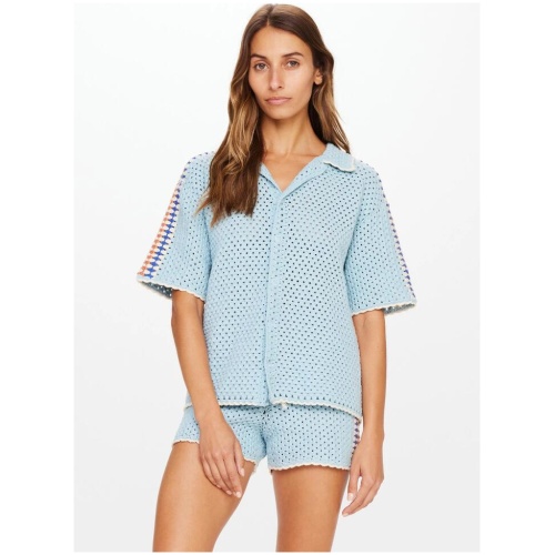 The Upside Sale | Women's CASTILLO CROCHET LOVETT SHIRT | MIST [USW423141] | Mist / L | Shirts | Afterpay Available