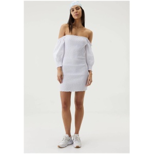 Third Form Sale Women's BLUR OUT OFF SHOULDER DRESS WHITE 6 Cotton Designer Mini Dresses Afterpay Available