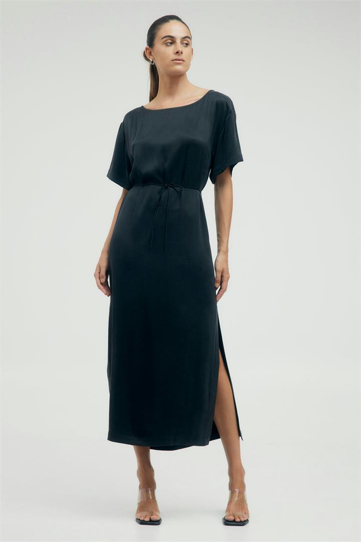 Third Form Sale Women's LIP SERVICE MAXI TEE DRESS JET BLACK 8 Viscose Designer Maxi Dresses Afterpay Available