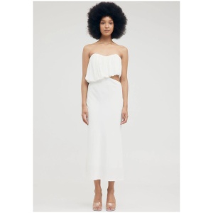 Third Form Sale Women's OVERFLOW 2.0 STRAPLESS DRESS VANILLA 8 Viscose Designer Midi Dresses Afterpay Available