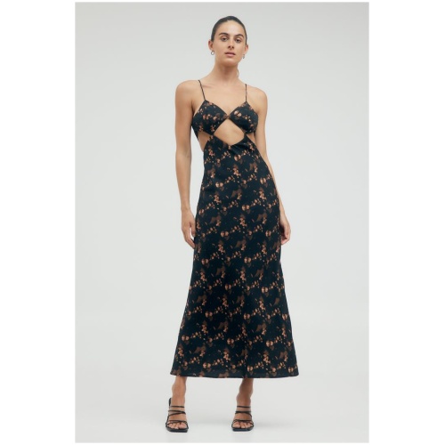 Third Form Sale Women's PRESSED PETALS DIAMOND CUT SLIP PETALS Brown / 10 Midi Designer Midi Dresses Afterpay Available