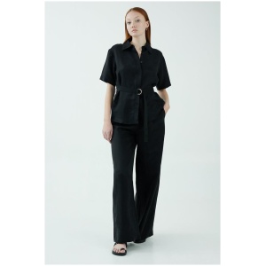 Third Form Sale | Women's TIGHT LIPPED TROUSER | BLACK | 10 | Linen Designer Pants | Afterpay Available