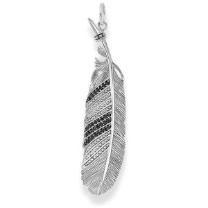 Thomas Sabo Sale | Unisex|Pendant Raven Feather Black | Black / One Size | Fashion Charms | Afterpay Available