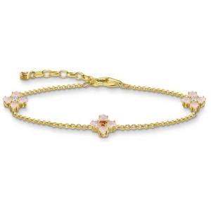 Thomas Sabo Sale | Women's Bracelet Flower Gold | One Size | Gold Plated Bracelets & Cuffs | Afterpay Available