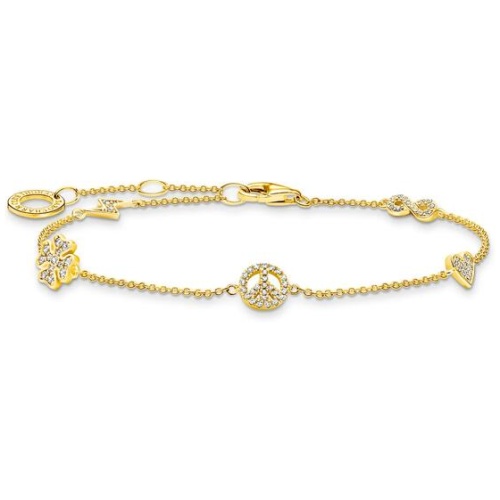 Thomas Sabo Sale | Women's Bracelet with symbols gold | One Size | Gold Plated Bracelets & Cuffs | Afterpay Available