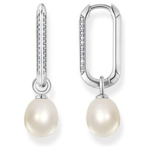 Thomas Sabo Sale | Women's Hoop earrings links and pearls silver | One Size | Fashion Earrings | Afterpay Available