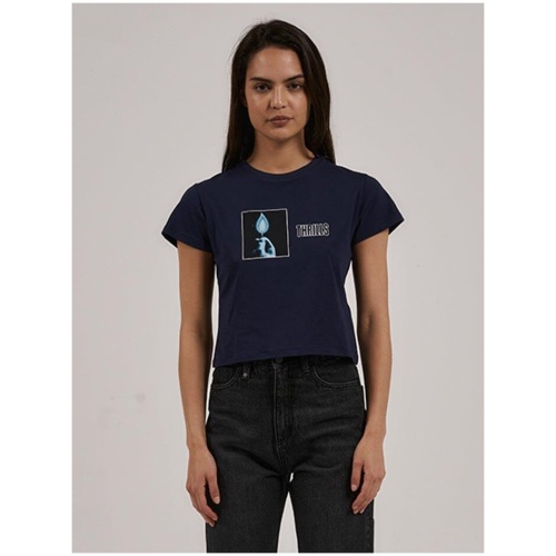 Thrills Sale | Women's Lucky Strike Mini Tee | Blue Rinse | 6 | Cotton T-Shirts & Singlets | Afterpay Available