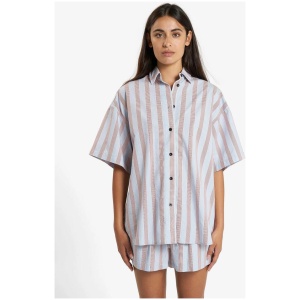 Thrills Sale | Women's Porter Short Sleeve Shirt | Sky Blue | Two|Tone / 12 | Cotton Shirts | Afterpay Available