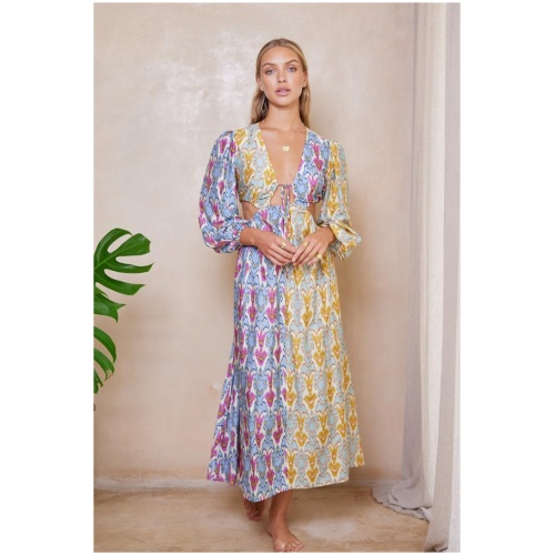 Tigerlily Sale Women's Alita Greta Maxi Dress Aquarius Patchwork Multi / 6 Viscose Maxi Dresses Afterpay Available