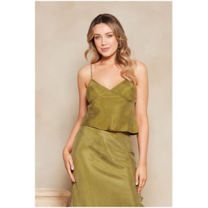 Tigerlily Sale | Women's Cinzia Viola Cami | Olive | 14 | Viscose Tops | Afterpay Available