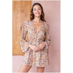 Tigerlily Sale Women's Gaia Fortuna Mini Dress Cream Iris Multi / 6 Viscose Mini Dresses Afterpay Available