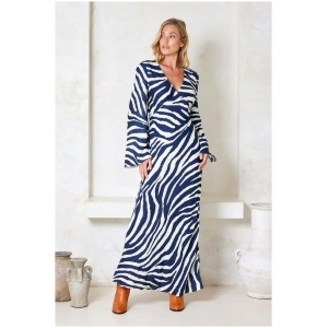 Tigerlily Sale Women's Zoya Ezra Maxi Dress Ink Navy / 16 Long Sleeves Maxi Dresses Afterpay Available