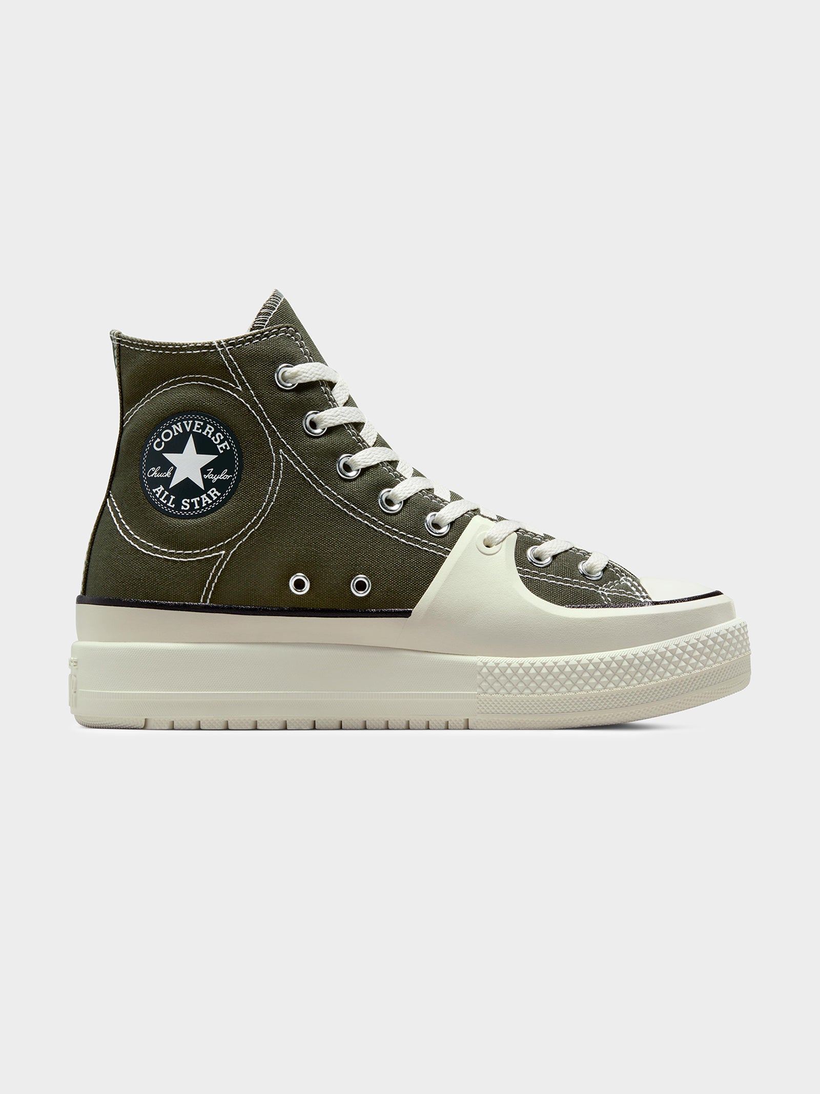 Unisex Chuck Taylor All Star Construct Deco Stitch High Top Sneakers in Cave Green