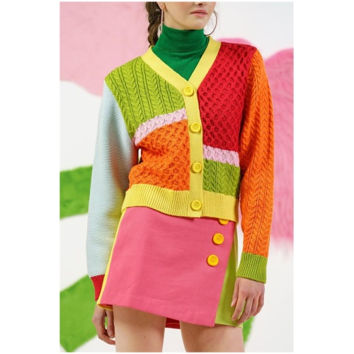 Vow Studio Sale | Women's Blocks Cardigan | Multi / AU10|12 | Wool Knitwear | Afterpay Available