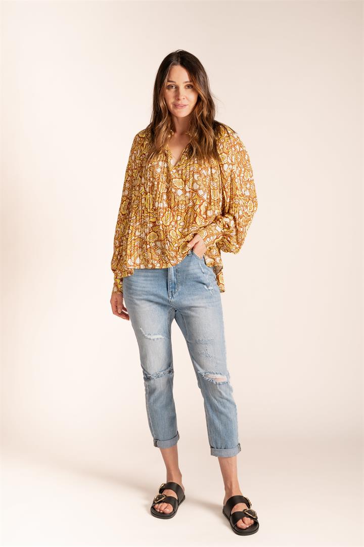 We Are The Others Sale | Women's Camilla Blouse | Boteh Print | 3 | Rayon Shirts | Afterpay Available