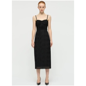 Willow Sale Women's Azure Panelled Dress in Black 6 Designer Midi Dresses Afterpay Available