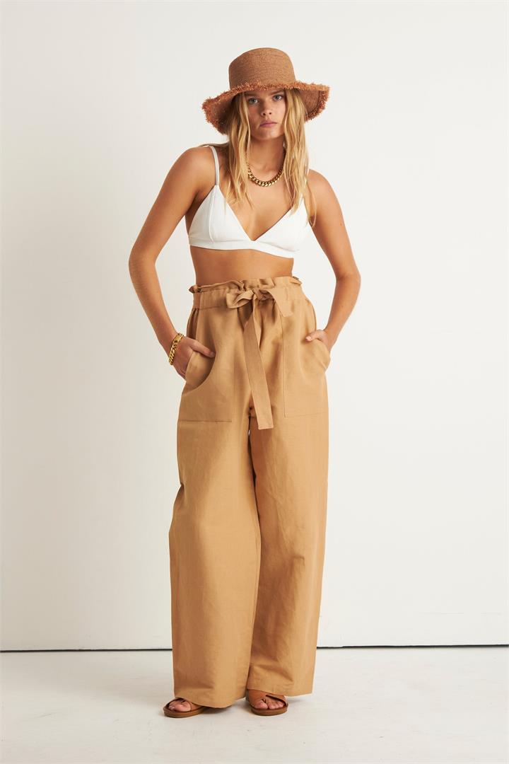 Zerafima Sale | Women's ISLAND PAPER BAG PANT | S | Cotton Pants | Afterpay Available